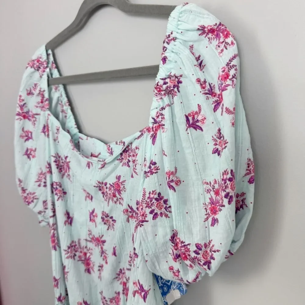 FREE PEOPLE | INTIMATELY Angela Floral Puff Sleeve Bodysuit NEW Women’s Size S